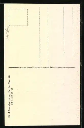 AK Berlin, St. Johannis-Kirche, Alt Moabit 24-25