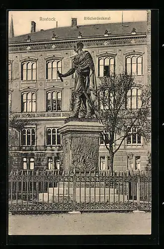 AK Rostock, Blick auf das Blücherdenkmal