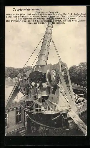AK Treptow, Ansicht der Sternwarte