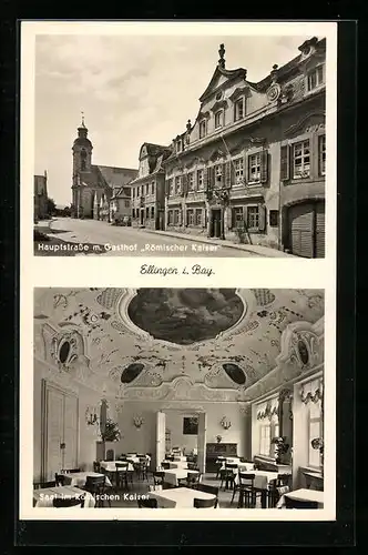 AK Ellingen i. Bay., Hautpstrasse m. Gasthof Römischer Kaiser