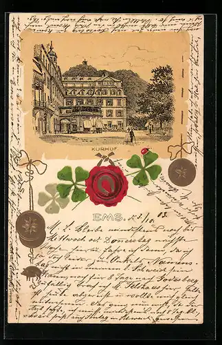 Präge-Lithographie Ems, Blick auf Kurhof