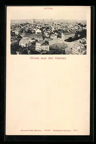 AK Zittau, Ortsansicht mit Umgebung