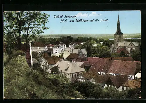 AK Bad Segeberg, Blick vom Kalkberg auf den Ort mit Kirche