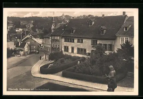 AK Eisenach, Bachhaus mit Bachdenkmal