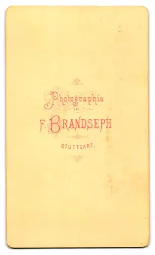 Fotografie F. Brandseph, Stuttgart, Bürgerliches Paar in eleganter Kleidung, Mann mit Koteletten
