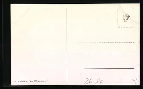 Künstler-AK M. Billing: Schale mit Kirschen und Glaskrug