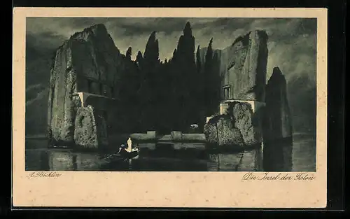 Künstler-AK Arnold Böcklin: Die Insel der Toten