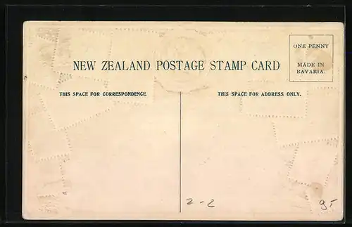 Präge-AK Neuseeland, Briefmarken und Siegel
