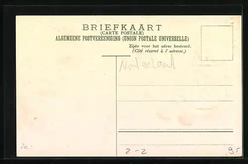 Präge-AK Niederlande, Briefmarken und Wappen mit Krone