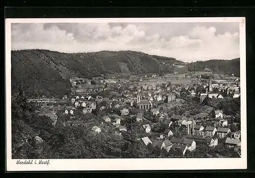 AK Werdohl i. Westf., Ortsansicht aus der Vogelschau