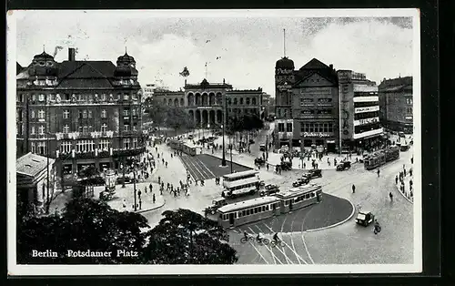 AK Berlin-Tiergarten, Potsdamer Platz, Strassenbahn