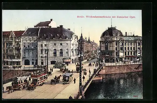 AK Berlin, Weidendammerbrücke mit Komischer Oper