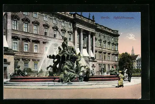 AK Berlin, Blick auf Schlossbrunnen