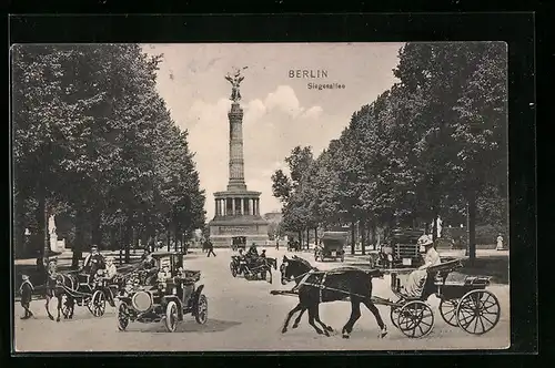 AK Berlin, Siegesallee mit Siegessäule