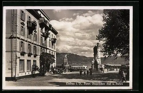 AK Lindau i. B., Hotel Bayrischer Hof und Hafen