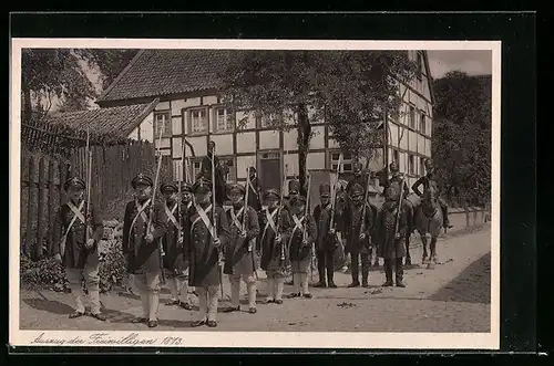 AK Hohenlimburg, 700 Jahrfeier von Schloss und Stadt 1930, Auszug der Freiwilligen 1813