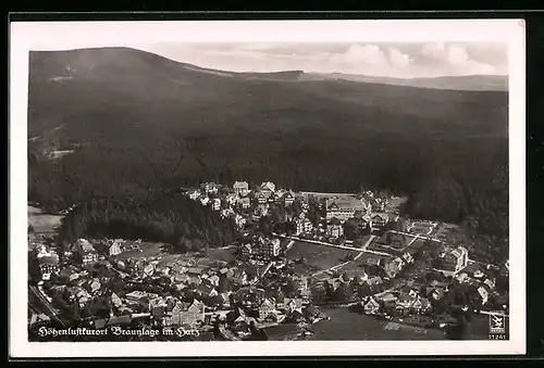 AK Braunlage i. Harz, Fliegeraufnahme des Ortes