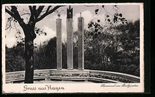 AK Hagen, Ehrenmal im Stadtgarten