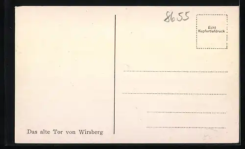 Künstler-AK Wirsberg, Das alte Tor, Ortspartie mit Ochsenkarren und Federvieh