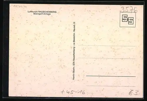 AK Rauschenberg, Kleingolf-Anlage mit Besuchern