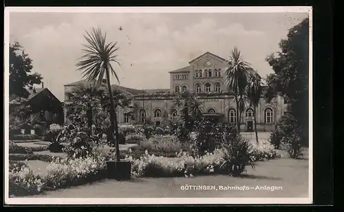 AK Göttingen, Bahnhofs-Anlagen im Sommer
