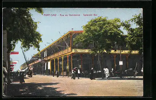 AK Port-Said, Rue du Commerce, Splendid Bar