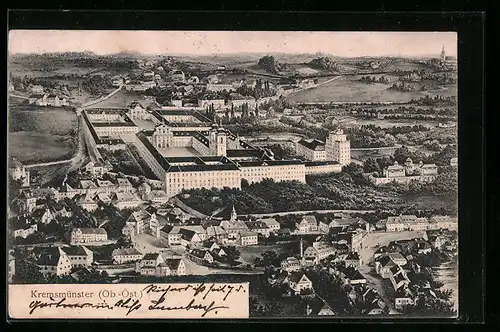 AK Kremsmünster /Ob.-Öst., Teilansicht mit Kloster