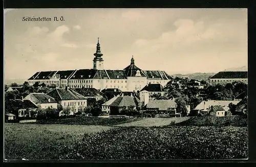 AK Seitenstetten /N.-Ö., Ortspartie mit Kloster