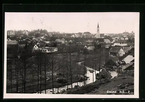 AK Gmünd /N.-Ö., Teilansicht mit Kirche