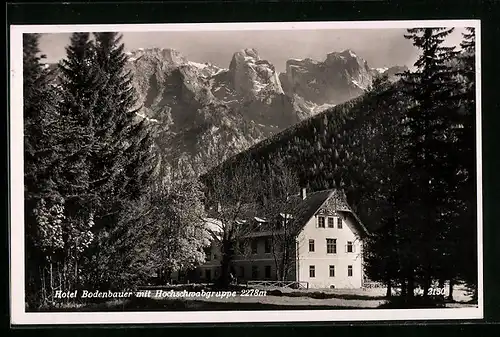 AK St. Ilgen, Hotel Bodenbauer mit Hochschwabgruppe