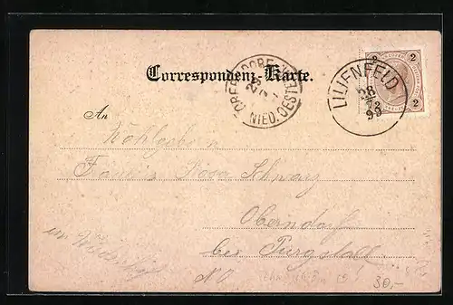 AK Lilienfeld /O.-Oe, Ortspartie mit Kloster