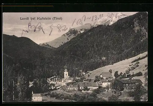 AK Landl bei Kufstein, Ortspartie mit Kirche