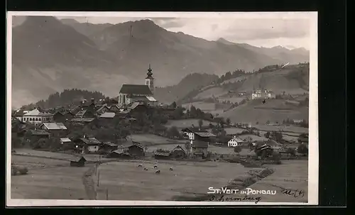 AK St. Veit in Pongau, Ortsansicht aus der Vogelschau