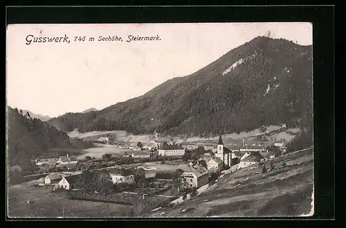 AK Gusswerk, Ortsansicht aus der Vogelschau