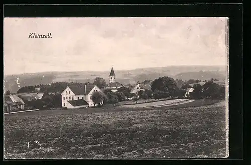 AK Kleinzell, Ortsansicht aus der Vogelschau