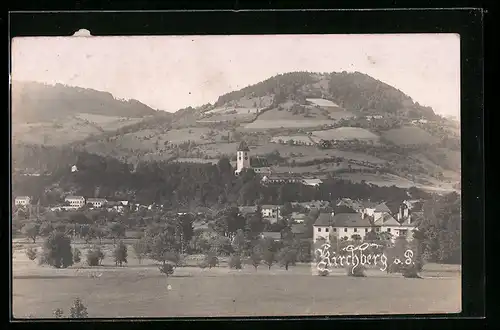 AK Kirchberg a. P., Ortsansicht aus der Vogelschau
