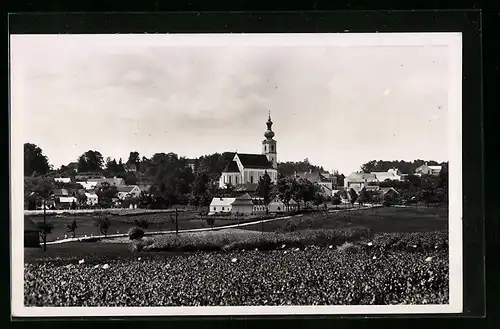 AK Kirchberg am Walde, Ortsansicht mit Kirche