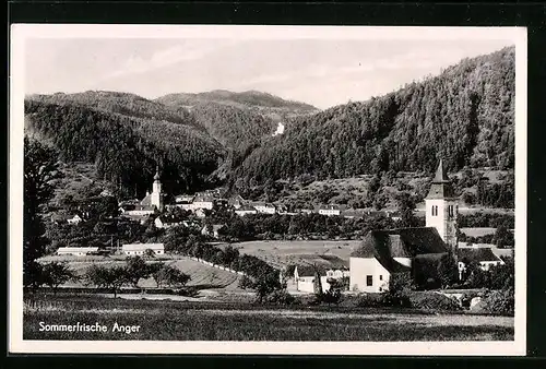 AK Anger, Ortsansicht aus der Vogelschau