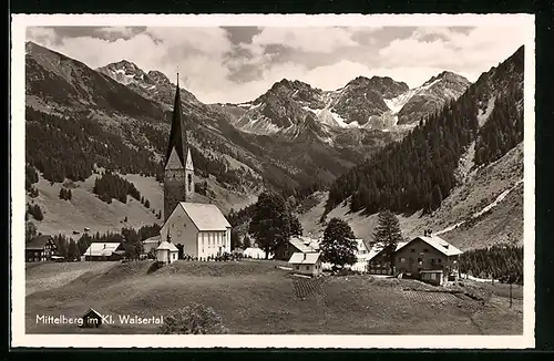 AK Mittelberg im Kl. Walsertal, Ortsansicht mit Kirche