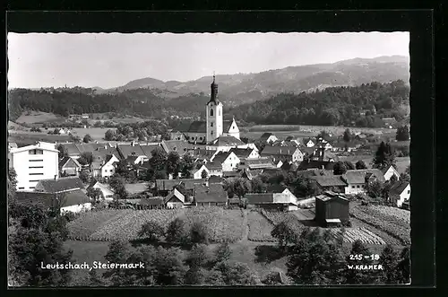 AK Leutschach, Ortsansicht mit Kirche