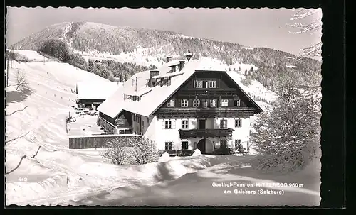 AK Salzburg, Gasthof-Pension Mitteregg am Gaisberg im Winter