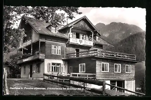 AK Zimmermoos bei Brixlegg, Gasthaus-Oension Alpenrose, Strassenansicht