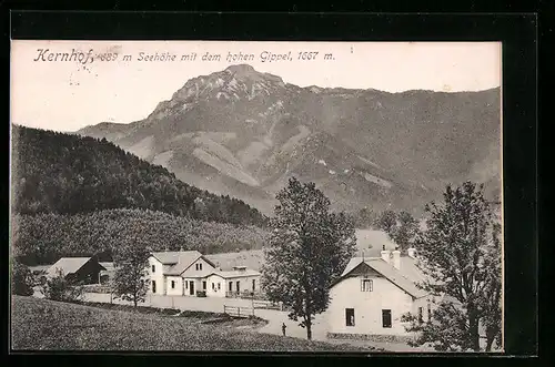 AK Kernhof, Ortsansicht mit dem hohen Gipfel