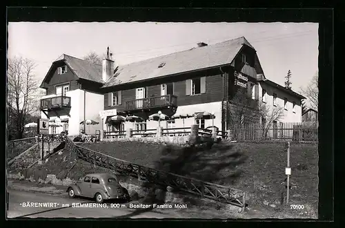 AK Semmering, Gasthaus Bärenwirt Familie Mohl