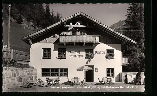 AK Niederthai bei Umhausen /Oetztal, Gasthof-Pension Stuibenfall