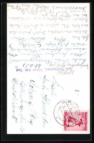 AK Matrei a. Brenner, Strassenpartie mit Rathaus