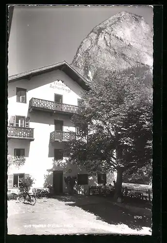 AK Tumpen i. Ötztal, Gasthof Acherkogl mit Bergpanorama