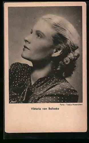 AK Schauspielerin Viktoria von Ballasko Portrait von der Seite