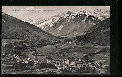 AK Steinach am Brenner, Ortsansicht gegen Gschnitztal
