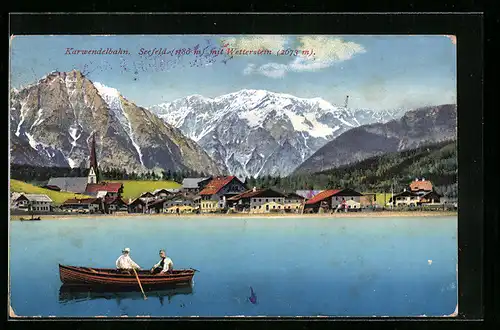 AK Seefeld, Ortsansicht mit Wetterstein